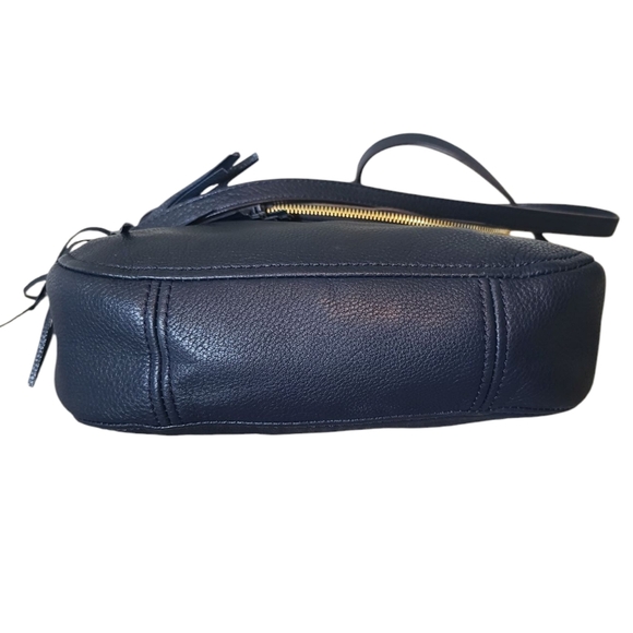 MICHAEL KORS Signature Fold Over Navy Blue Crossbody / Shoulder Bag w/ Gold - Picture 4 of 15